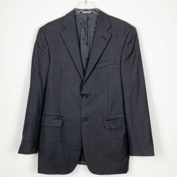 Coppley Charcoal Windowpane 2 Button Suit Jacket - Picture 4 of 8